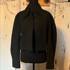 Zara Dark Charcoal Buttoned Blazer